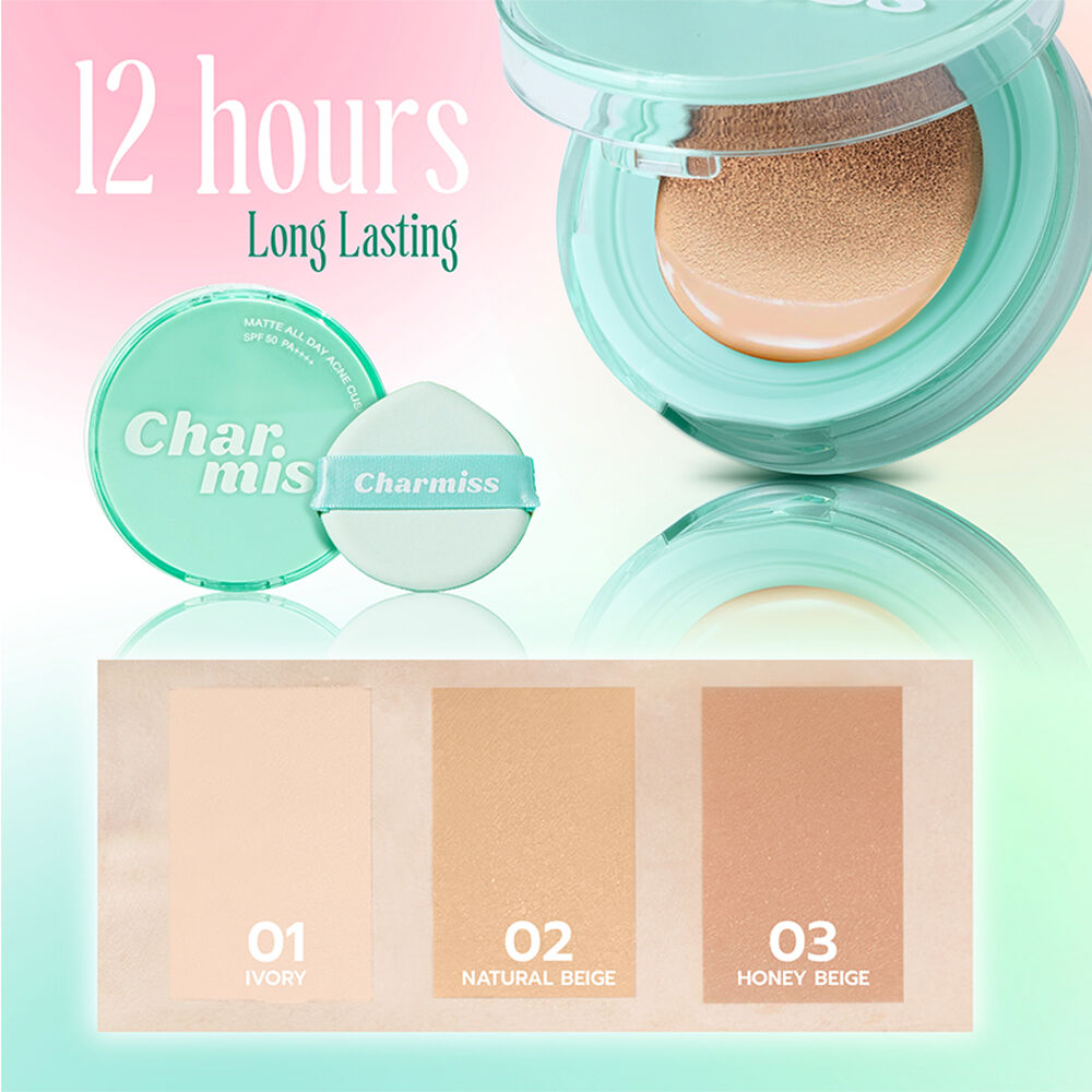 Кушон для лица матирующий SPF50 PA++++  Charmiss Тон 02